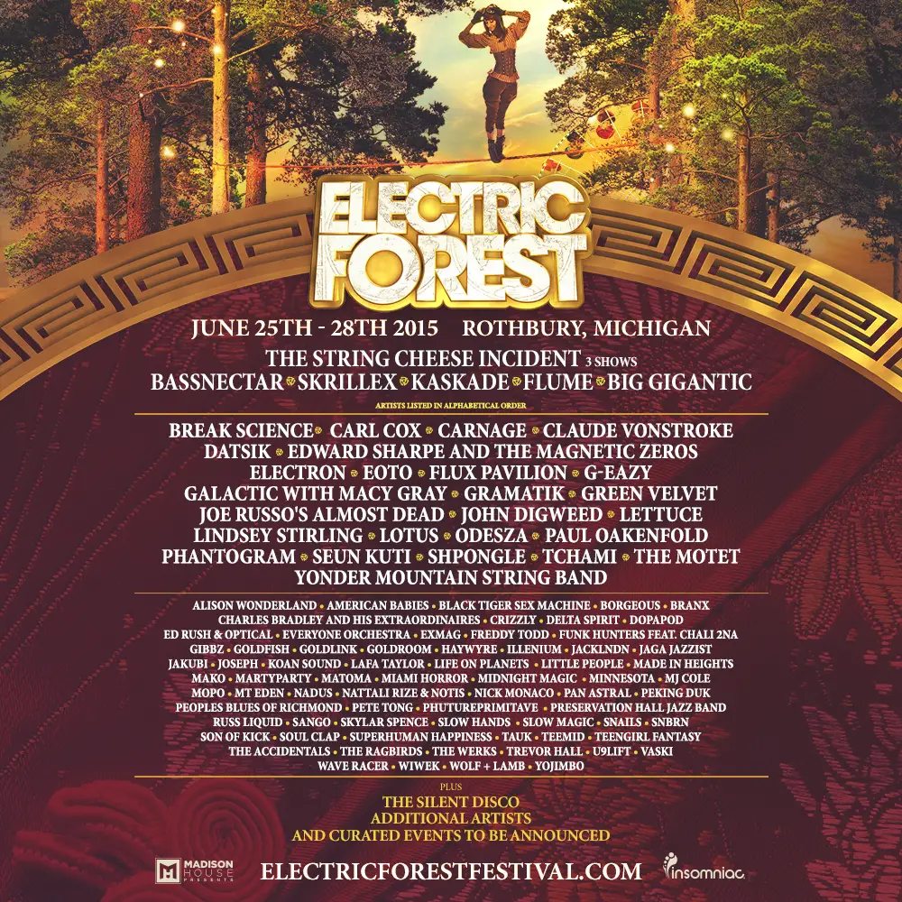 Electric Forest 2015 Artist Lineup! EDM Life