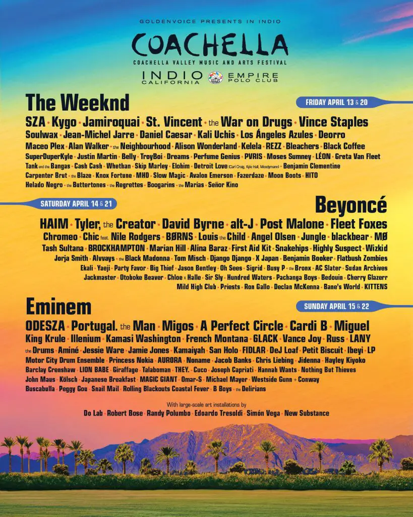 Coachella lineup drops with almost no EDM… sign of the times? – EDM Life