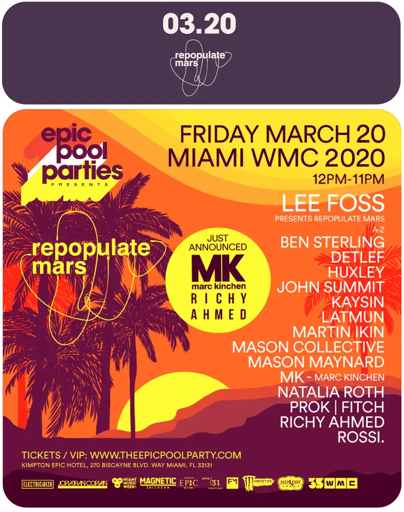 Epic Pool Parties Announces 2020 MMW Events With Do Not Sleep x Amnesia,  Desert Hearts, Cocoon, Kings of House & Repopulate Mars - Magnetic Magazine
