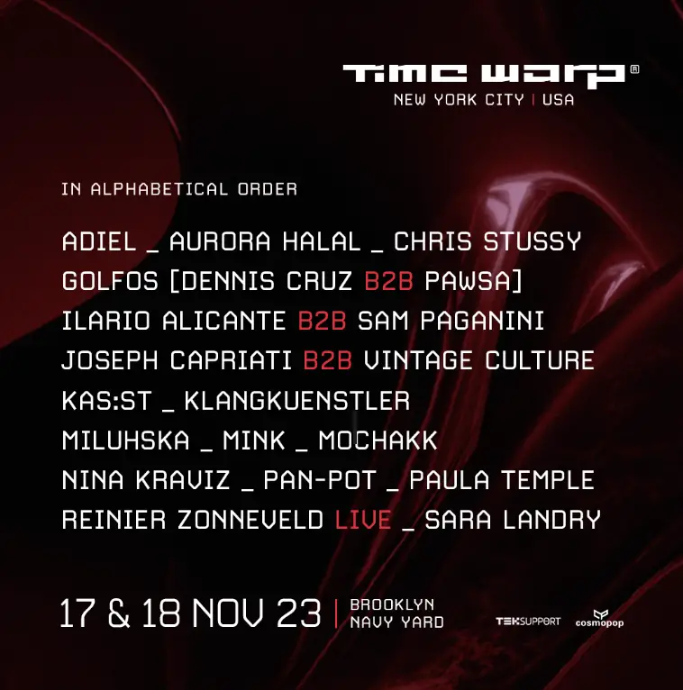 Lineup released for Time Warp NYC EDM Life