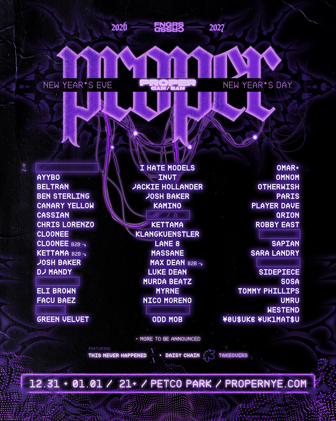 PROPER NYE/NYD Reveals Phase One Lineup for New Year's Return to Petco Park