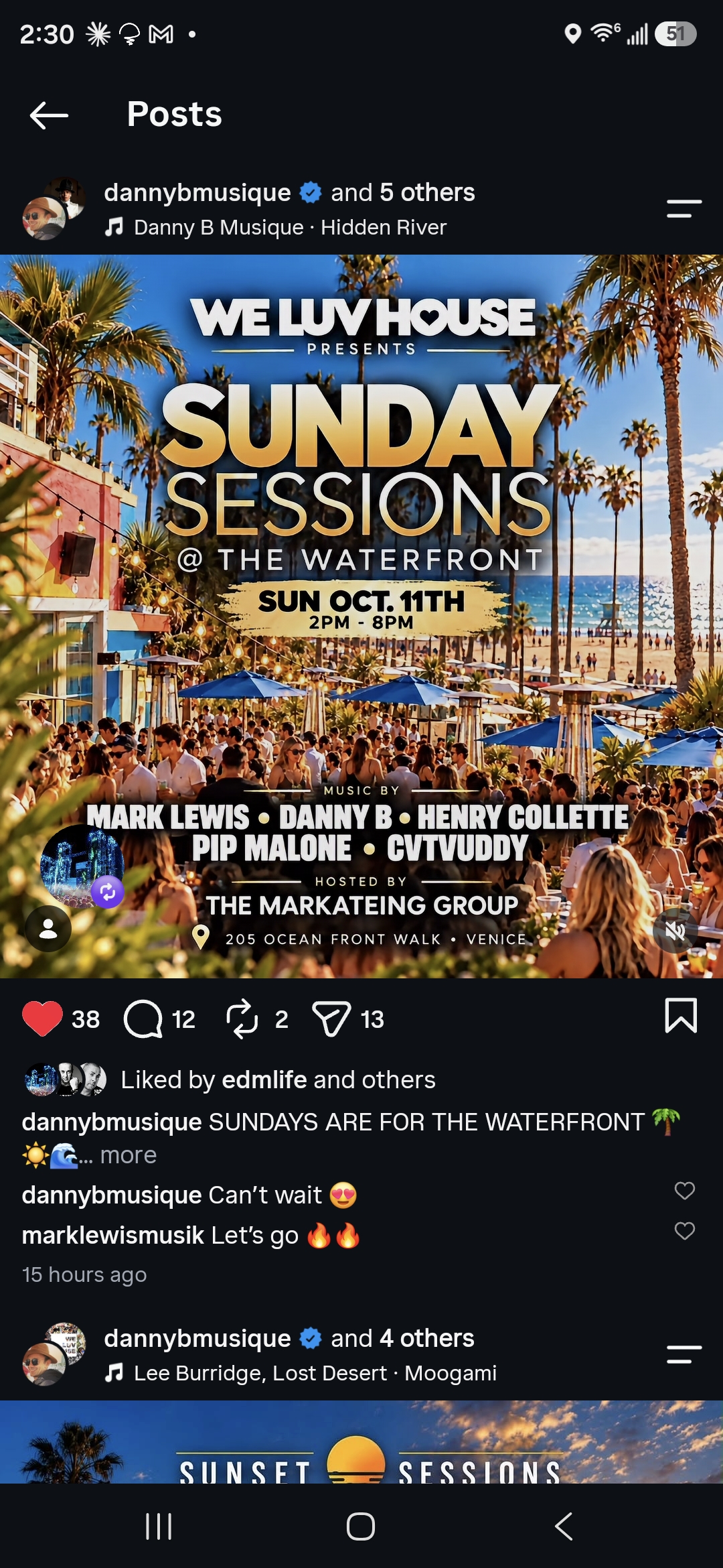 We Luv House presents Sunday Sessions at The Waterfront, Venice Beach, October 11